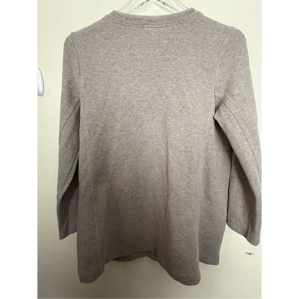 Pure J Jill Soft Cocoa Snap Button Front Knit Heavy Cardigan Coatigan Jacket Sma